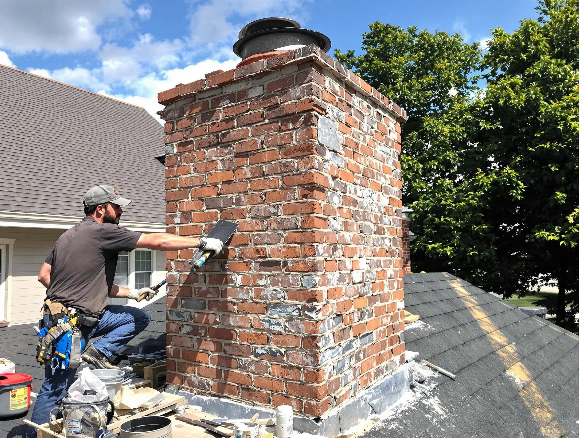 Completed chimney rebuild by Fairview Chimney Sweep in Fairview, TN