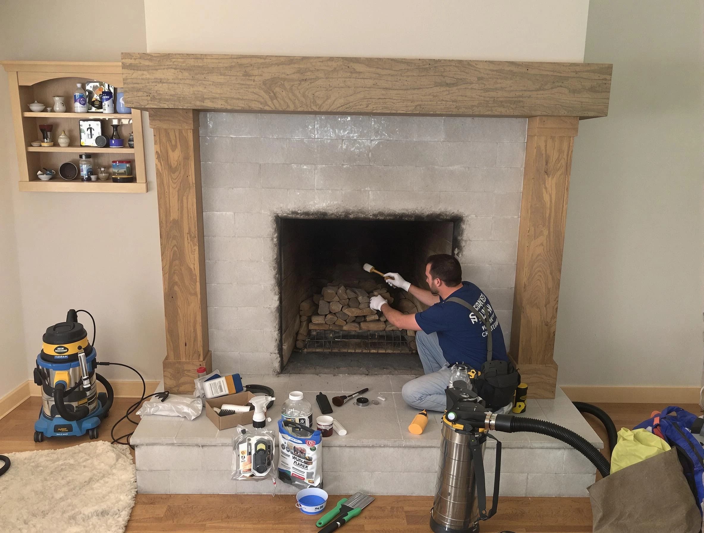 Detailed creosote removal process by Fairview Chimney Sweep in Fairview, TN