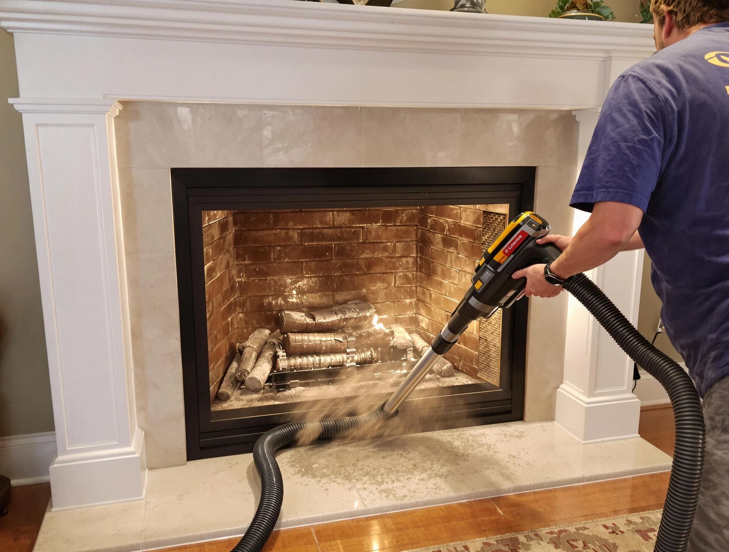 Fireplace cleaning performed by Fairview Chimney Sweep in Fairview, TN