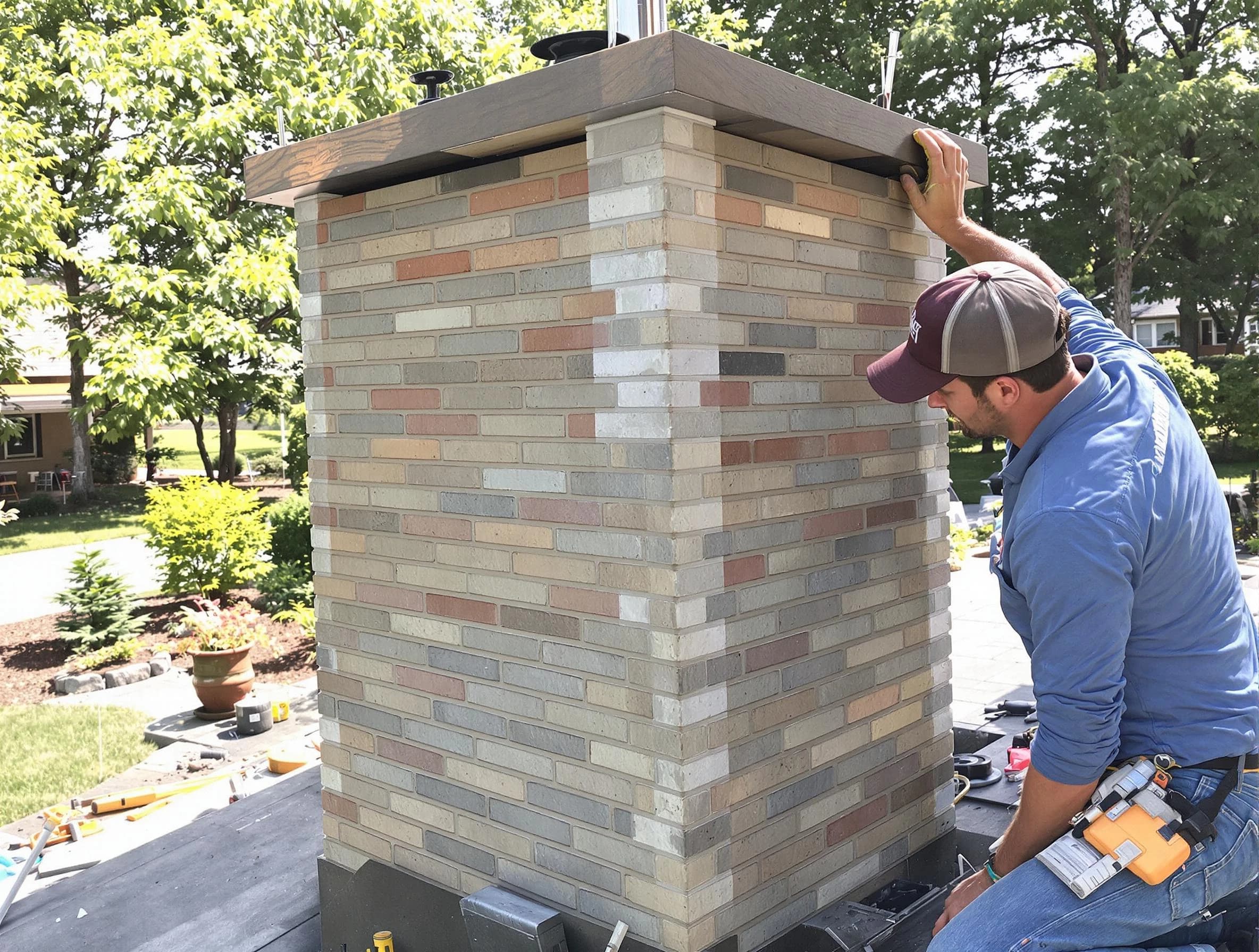 Fairview Chimney Sweep completing a modern chimney remodel in Fairview, TN
