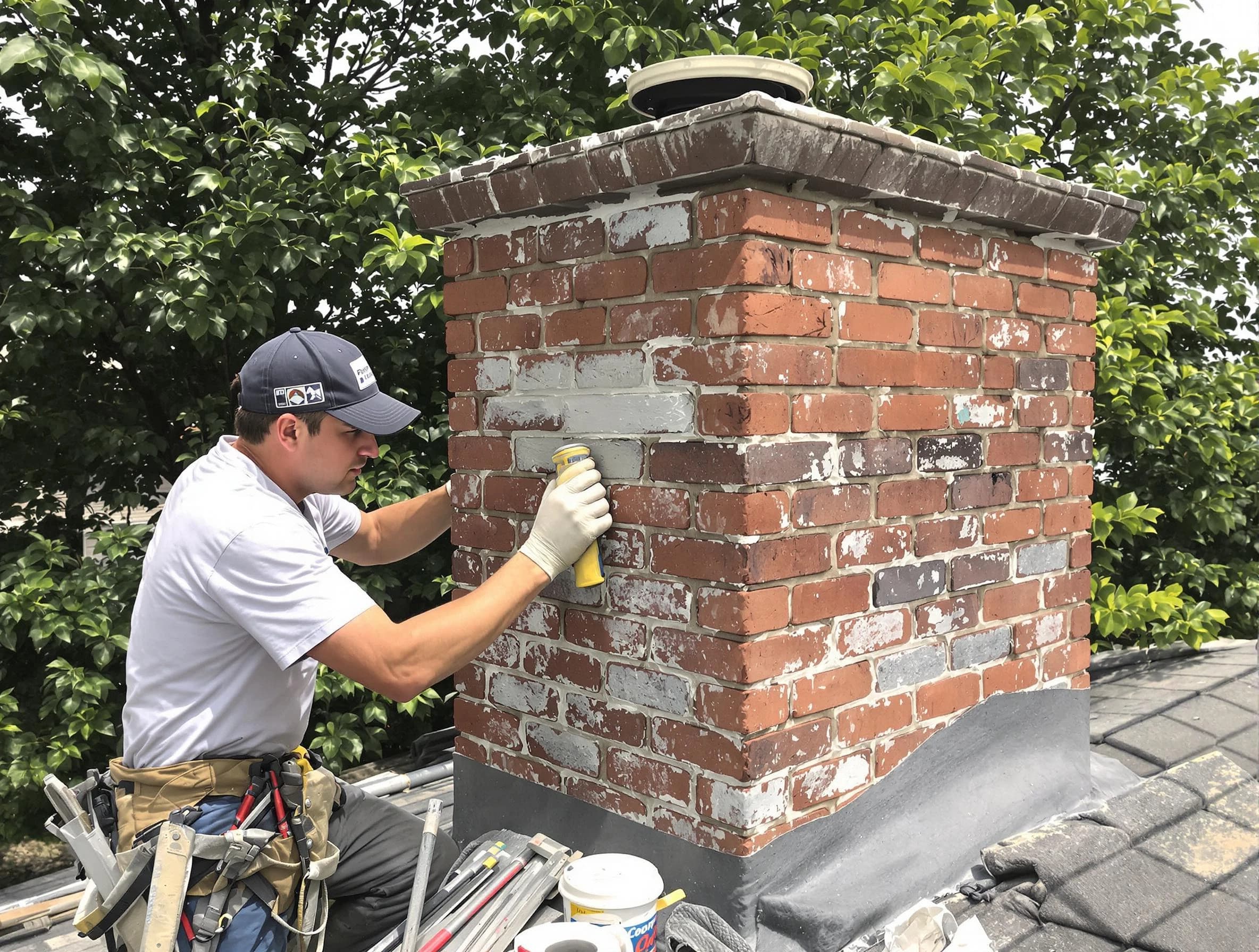 Fairview Chimney Sweep restoring an aging chimney in Fairview, TN