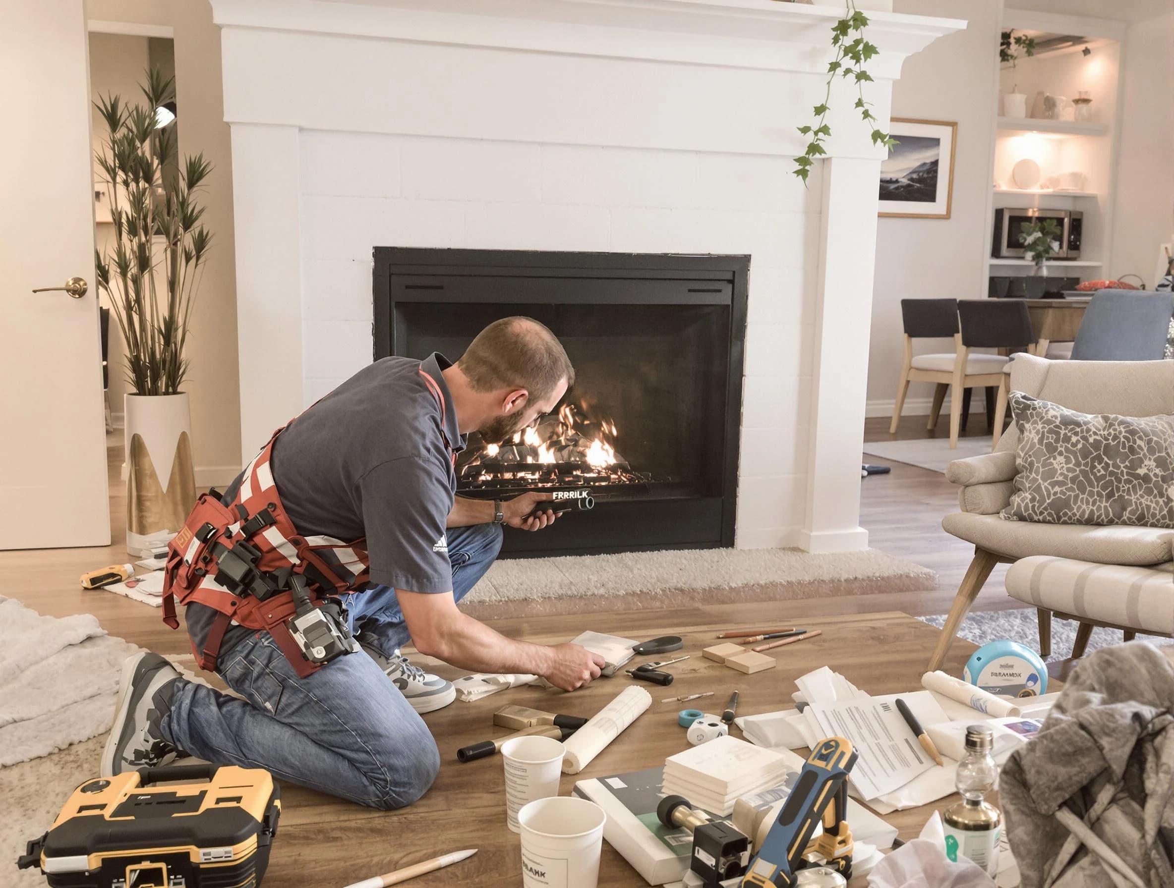 Fairview Chimney Sweep performing fireplace repair in Fairview, TN