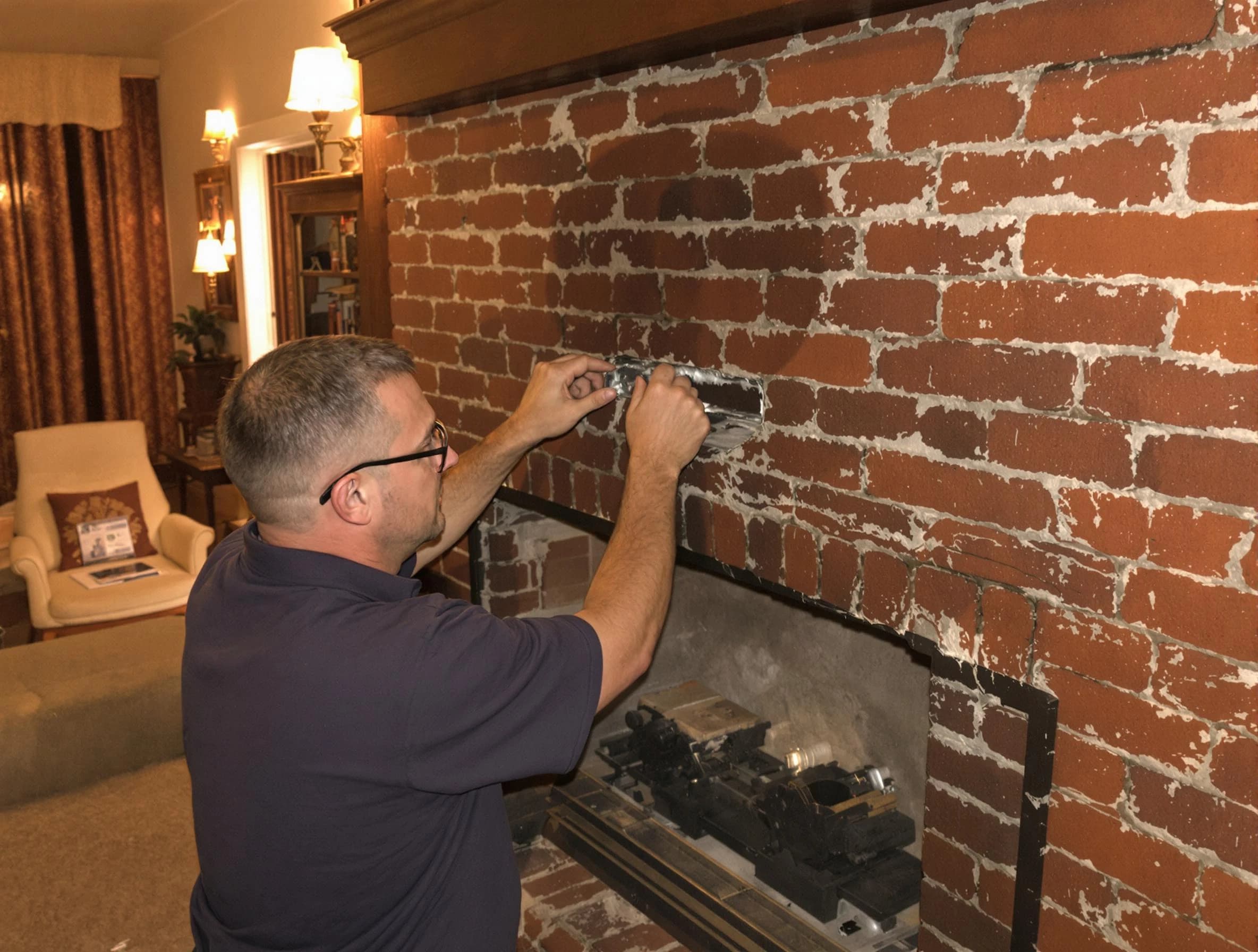 Fairview Chimney Sweep expert fixing a fireplace in Fairview, TN