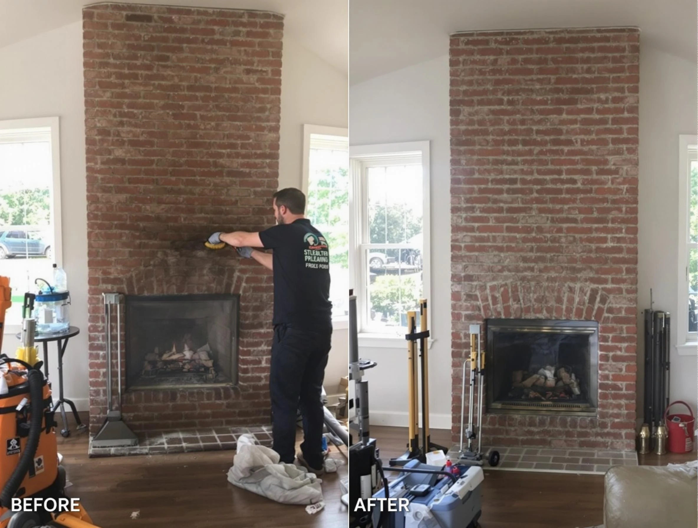 Finished chimney sweeping service by Fairview Chimney Sweep in Fairview, TN