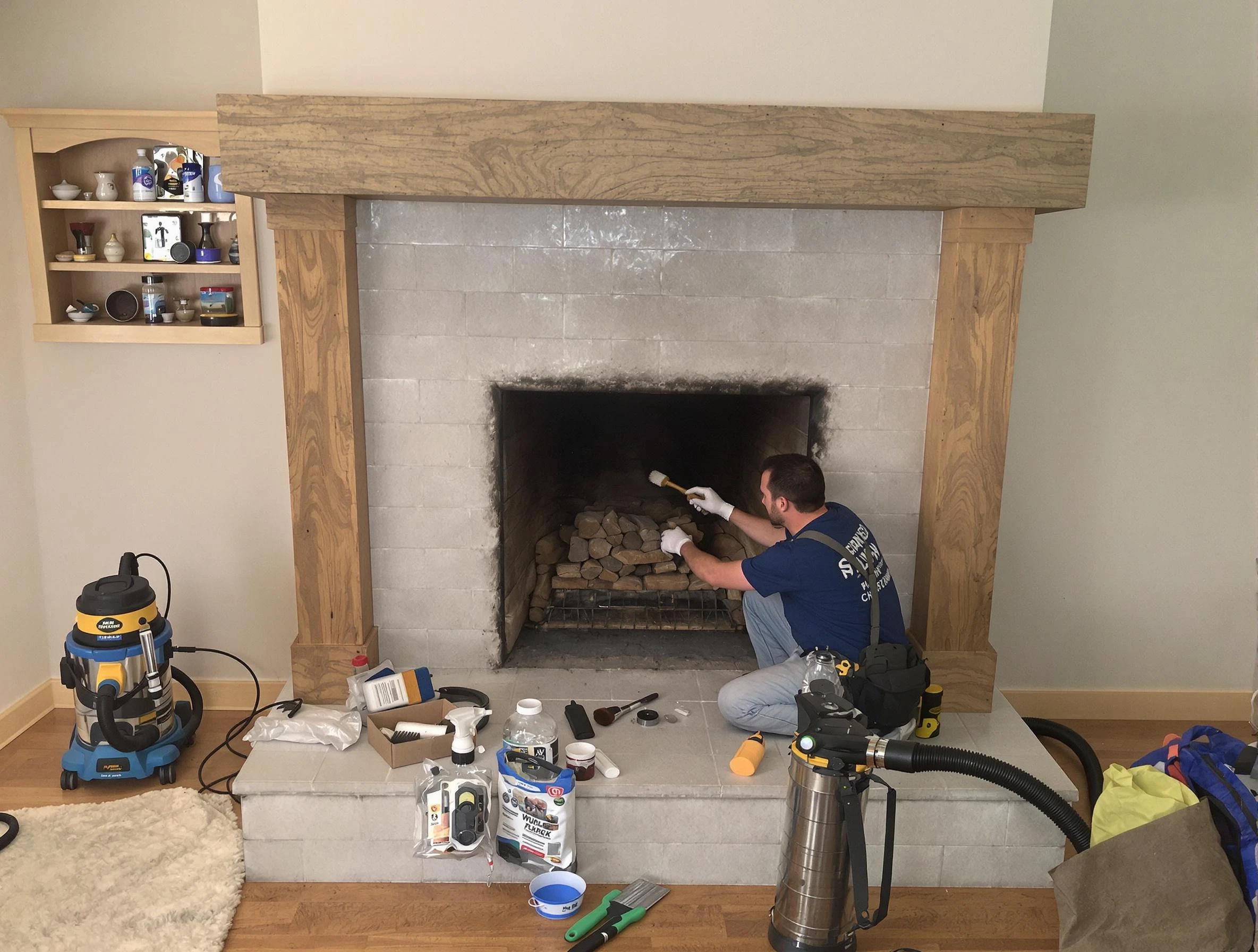 Detailed creosote removal process by Fairview Chimney Sweep in Fairview, TN