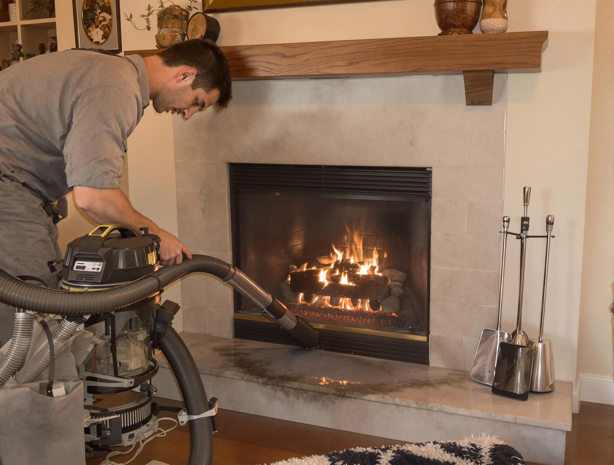 Routine fireplace upkeep by Fairview Chimney Sweep in Fairview, TN